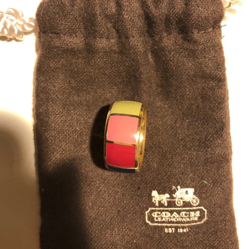 Coach enameled ring